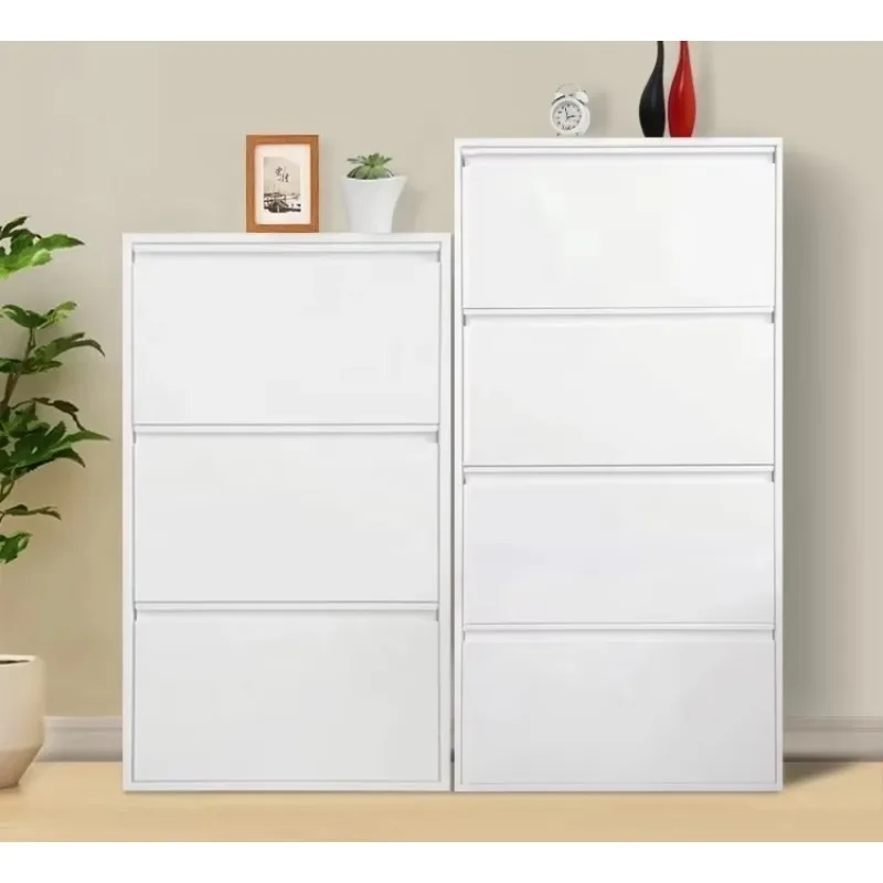 Zapatero de diseño Simple, cubo abatible de acero ultrafino, conjunto de gabinete para zapatos, colgante de pared, Arca pequeña para porche familiar