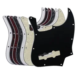 FLEOR 1PCS 10-Hole Bass Pickguard Jazz JB Guitar Scratch Plate and Screws for 4 String Bass