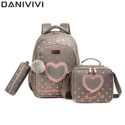 New Backpacks for Students School Bags for Girls Large Capacity Backpack with Lunch Bag Pencil Bag Mochila Infantil Menina 2023