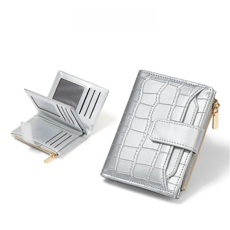 

GANMOGU ort Многофункциональный женский кошелек Простой высококачественный каменный узор Двухслойная молния с несколькими отделениями для карт