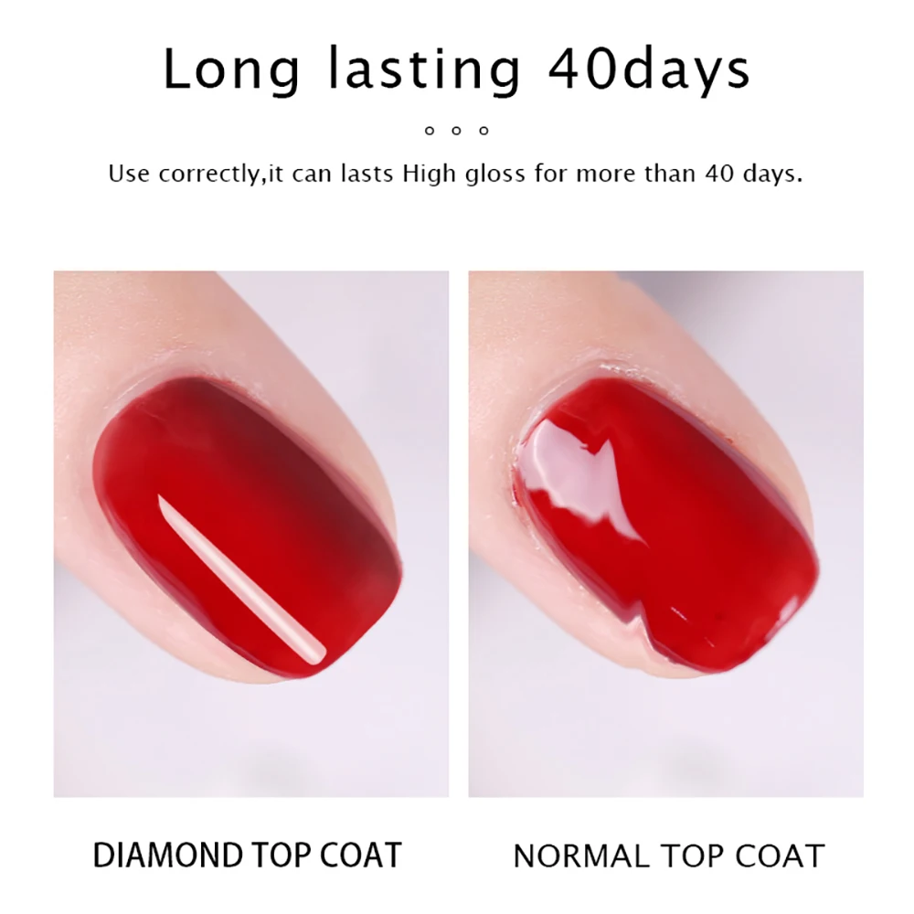Vendeeni 15ml Diamond Top Coat per smalto gel Rinforza UV a lunga durata Soak Off Gel Smalto Gel primer per unghie ad alta luce