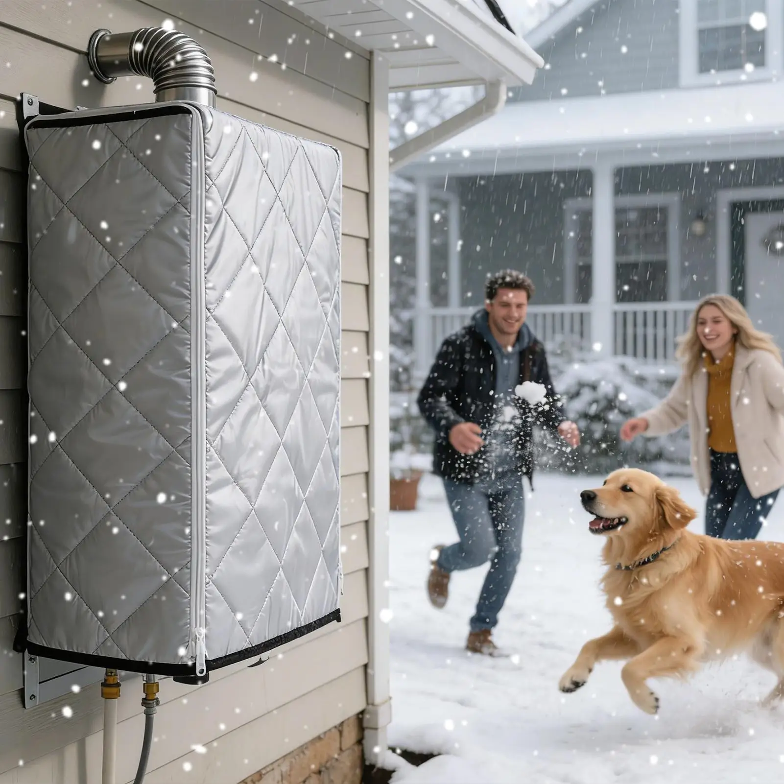 Thickened Water Heater Cover Outdoor Tankless Enclosure Waterproof Dustproof Four Season Protective Case for Rain Snow Leaves