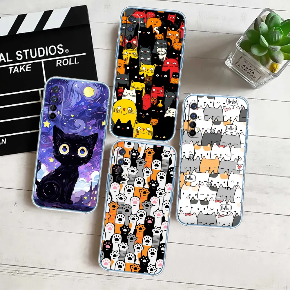Cat Kitten Meow Transparent Phone Case for Motorola G40 G04 G05 One Ace Action  Fusion Plus Hyper Macro Vision Zoom view 4