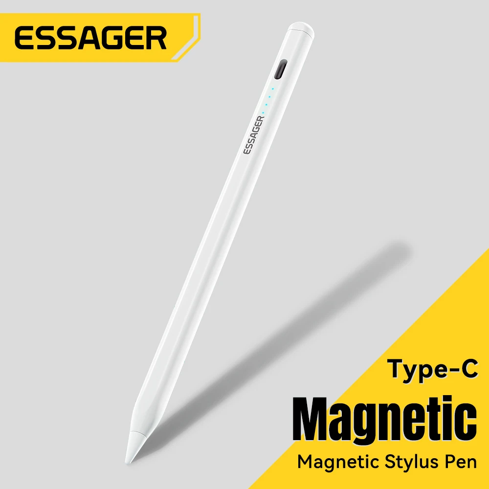 Essager Magnetic Stylus Pen with LED for iPad Pencil Type C Charging for Apple iPad Air Pro Mini Accessories Bluetooth Touch Pen