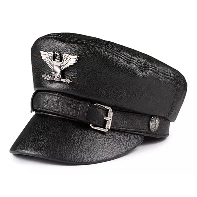 retro-german-military-caps-for-men-genuine-leather-belt-navy-hats-unisex-cowhide-streetwear-fitted-hat-with-locomotiv-cap