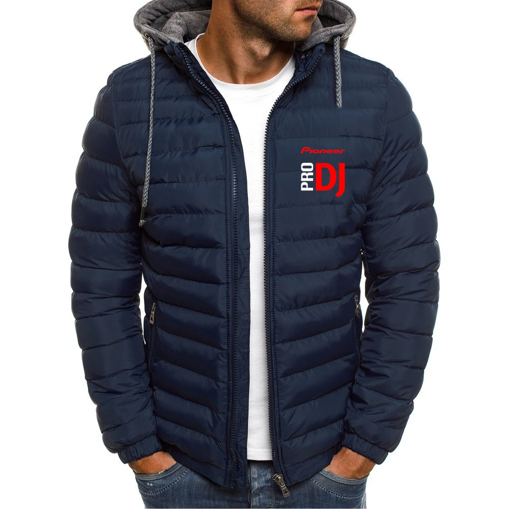 Pioneer Pro DJ-Chaqueta de invierno con cremallera para hombre, chaqueta cálida con Logo personalizable, con estampado Neutral minimalista, novedad