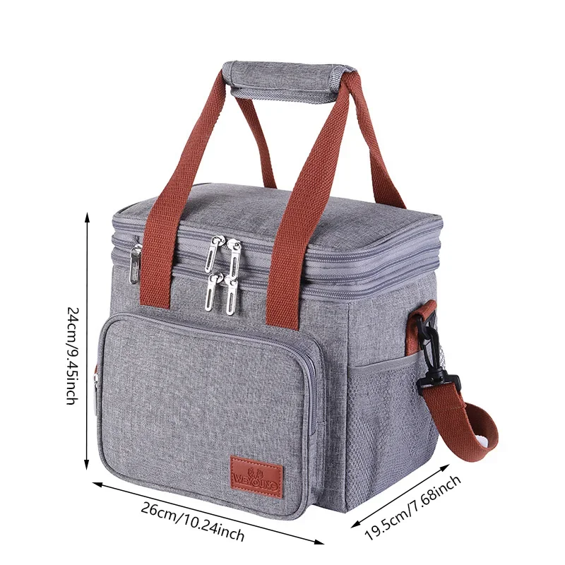 Dupla camada Oxford pano isolado lancheira para mulheres e homens, folha de alumínio, portátil Tote Cooler, lancheira, Student Bento Handbag