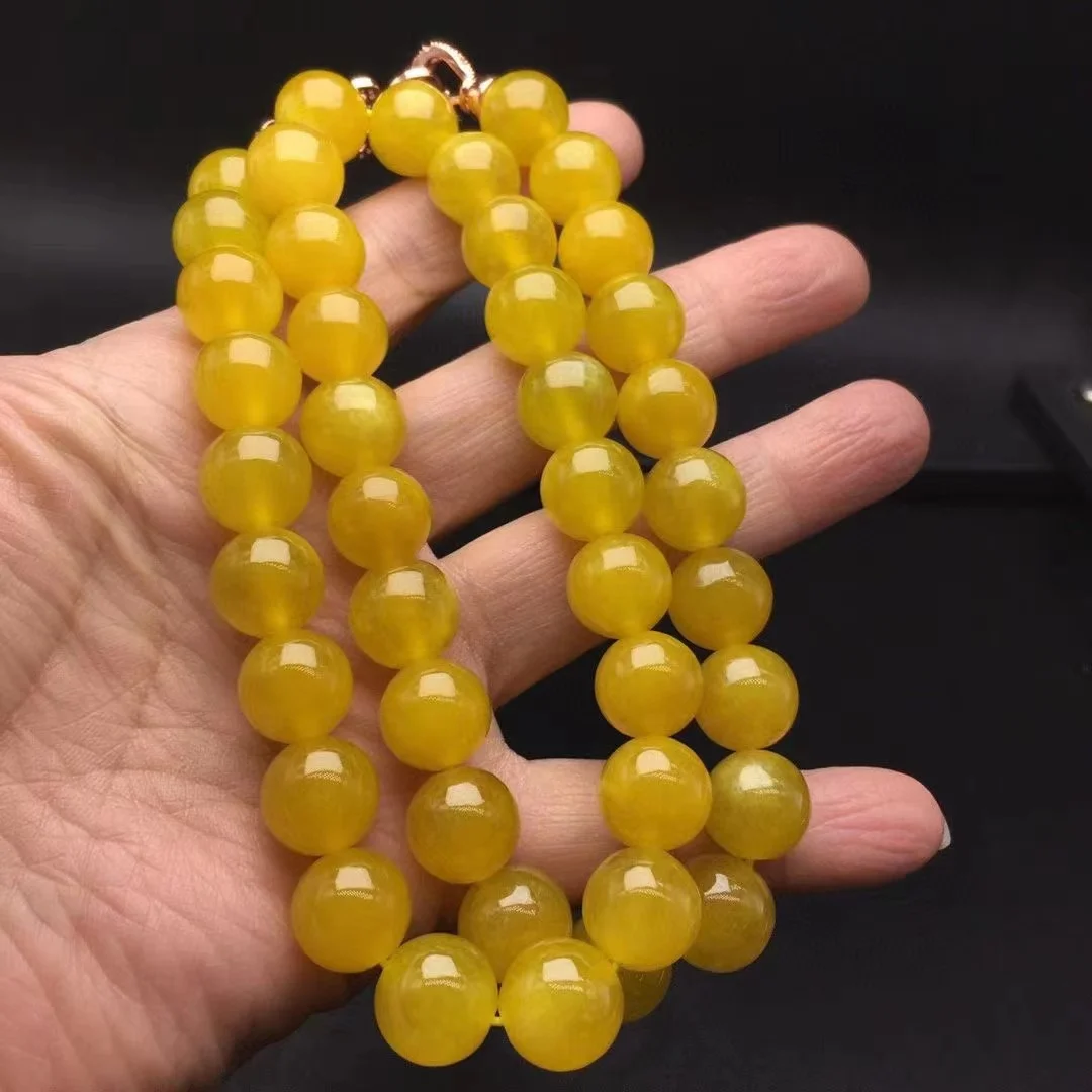 Natural Myanmar Jade  Women Jewelry Necklace Bracelet Certified Grade A Yellow Jadeite Rare Jewelry Set Party Accessories