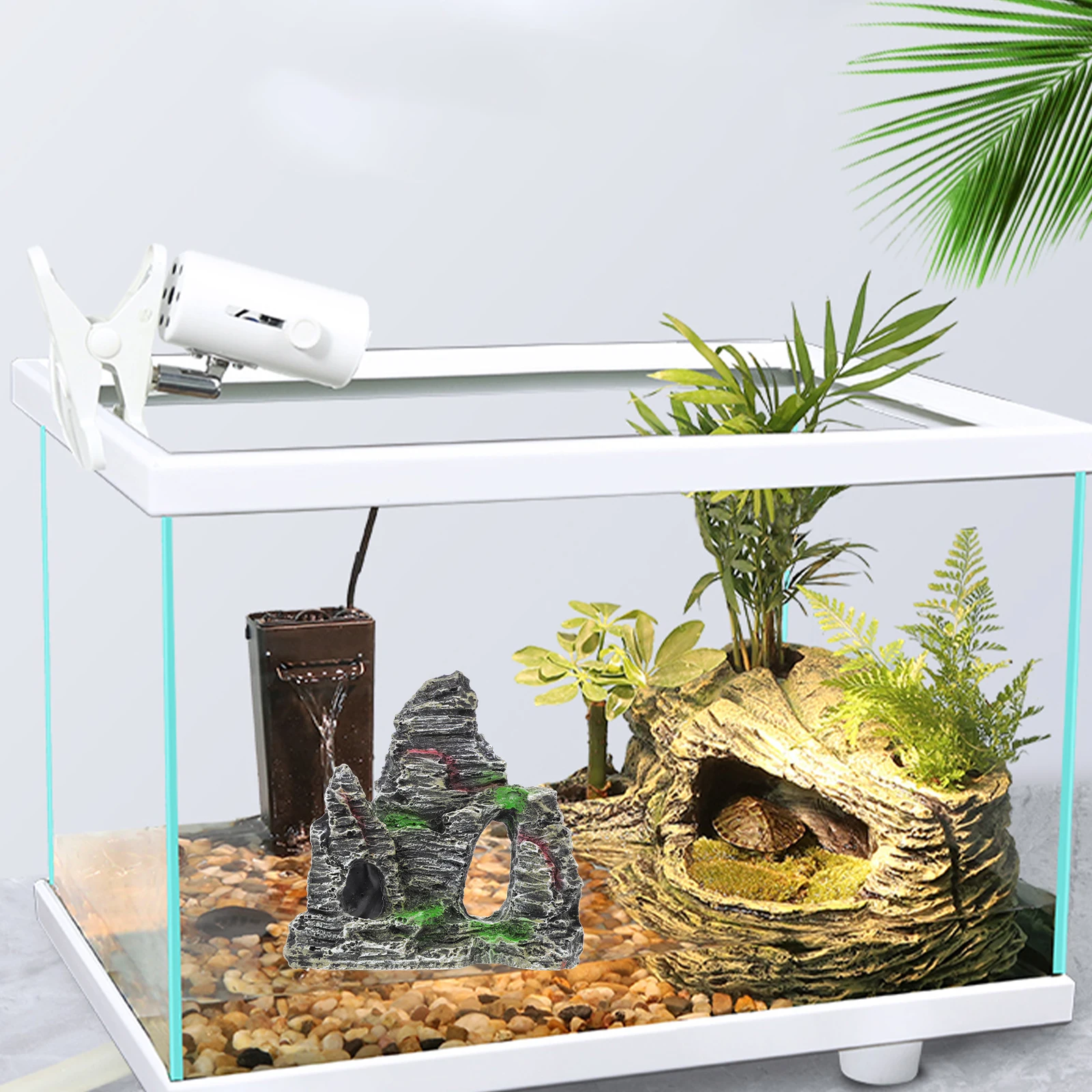 

Resin Mountain Decor Aquarium Fish Tank Decoration Lifelike Design Long Lasting Durable Premium Material Suitable L scaping