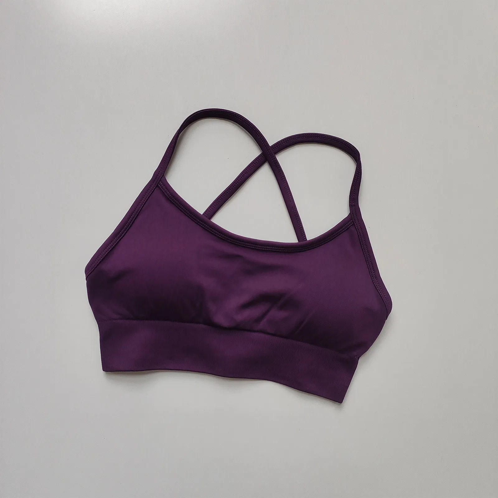 Nahtloser Yoga-Top-BH mit Brustpolster für Damen, Rückenfreies Fitness-Top, Pilates-Sport-BH, Stoßdämpfender Lauf-BH – Detail 9