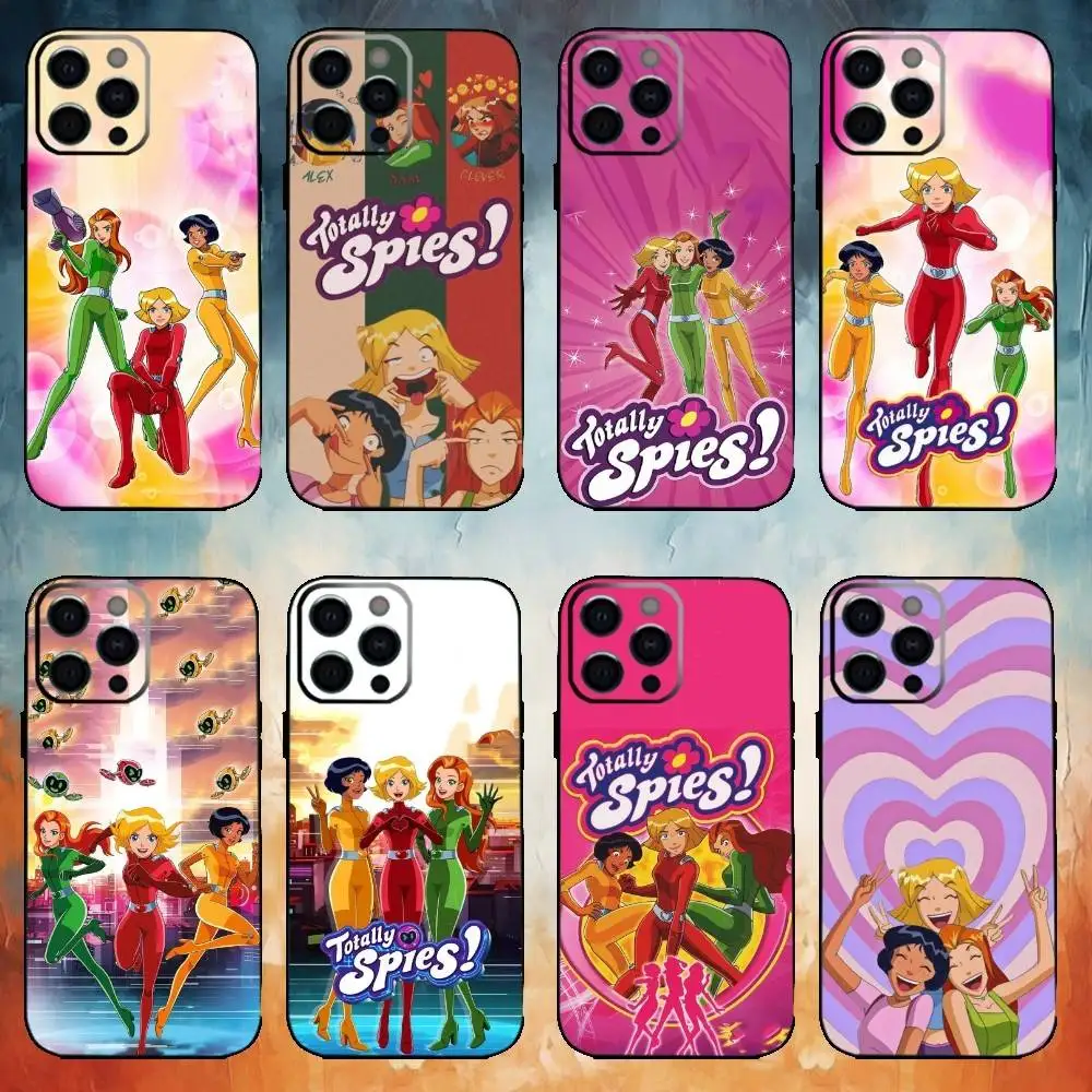 

Totally Spies Phone Case For iPhone17,16,15,14,13,12,11 Plus,Pro Max Soft Black Cover