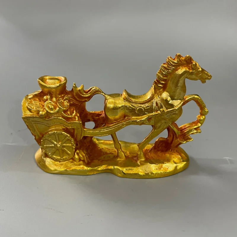 Horse-Drawn Tram Gilding Yuan BMW Home Desktop Decorative Metal Crafts