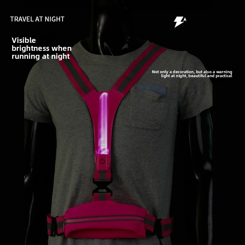 

Светодиодный светоотражающий жилет с подсветкой, регулируемый эластичный жилет для бега, куртка с ночным предупреждением, спортивный жилет для работы и рыбалки для езды на велосипеде