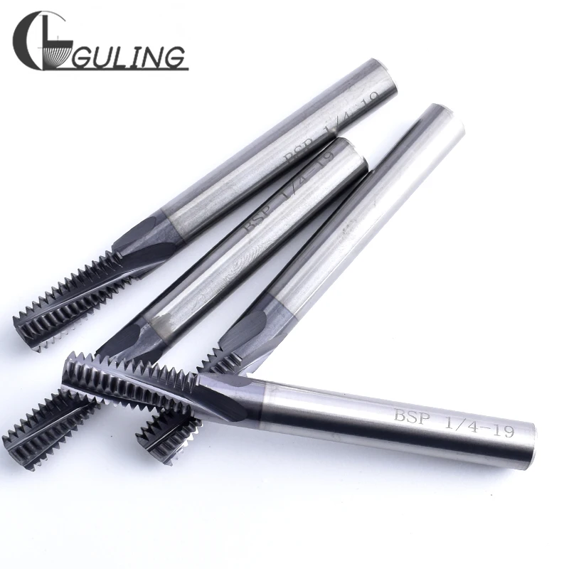 CNC 55 Degree Tungsten Steel BSP (G) Straight Pipe Thread Milling Cutter 1/16 1/8 1/4 3/8 1/2 3/4 - 28 19 14 mill cutters 1\