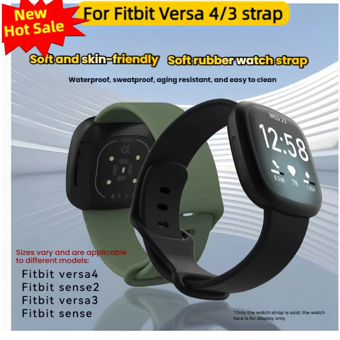

NEW Silicone Band For Fitbit Versa 4-3 strap Soft smartwatch Correa sport Bracelet For Fitbit Sense Versa3 Watchband Accessories