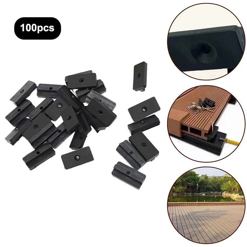 

100 Pcs Outdoor Eco-wood Decking Fasteners Easy To Assemble Plastic PP Fasteners Composite Materials Flooring Accessories