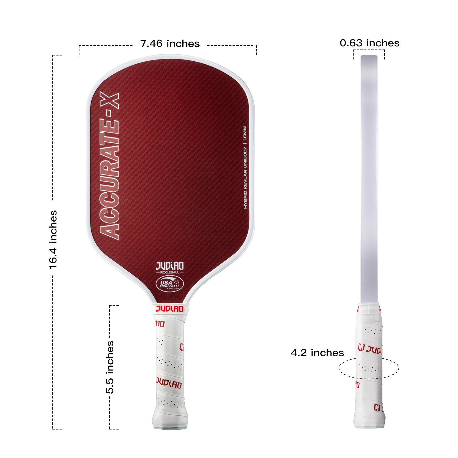 JUCIAO USAPA Approved Kevlar Hybrid Shape Thermoformed Foam Injected Pickleball Paddle  16MM With Power&Spin