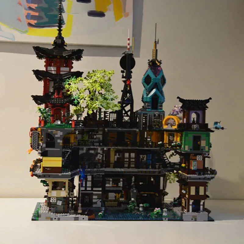 Moc ビルディングブロック市レトロファンタジー建築モデル忍者タワー技術モジュールビルディングブロックおもちゃ DIY セットアセンブリ