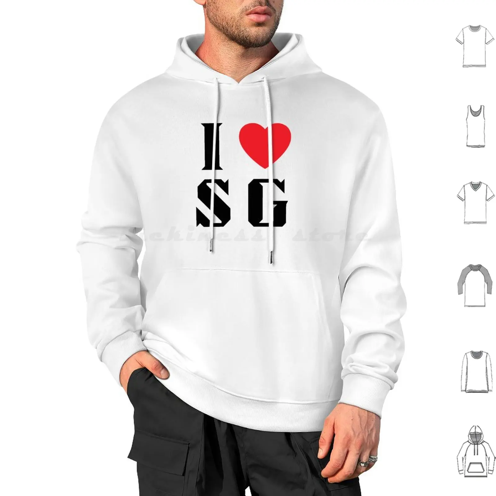 

I Love Sg | Singapore Hoodies Long Sleeve Customprintsg Singapore Island Minimal Text Typography I Love Singapore Heart