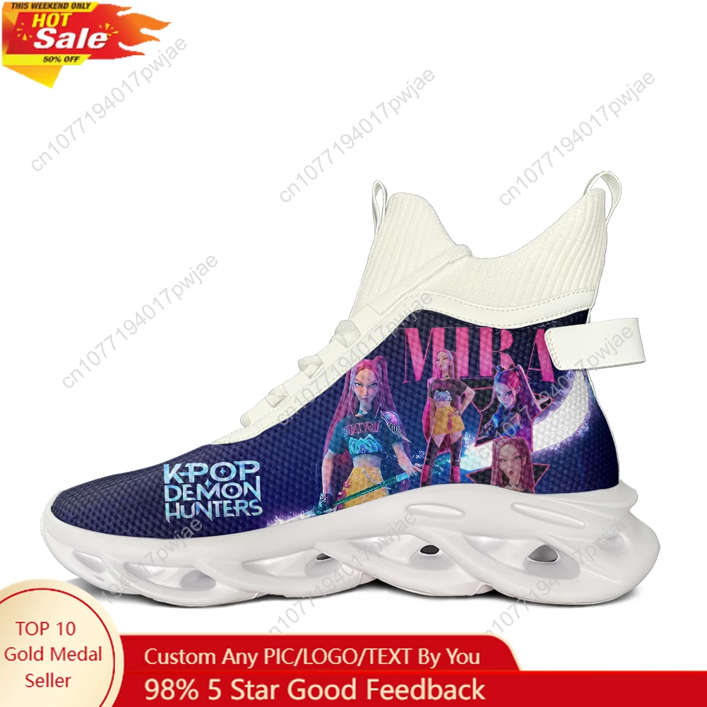

KPop Demon Hunters Mira High Top Flats Sneakers Mens Womens Hiking Sneakers Travel Mountaineering Lightweight Shoe Running Shoes
