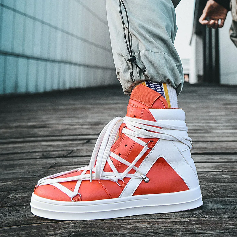 

2026 Spring New Men's High - Top Platform Skate Shoes | Anti - Slip Durable Elevated | Versatile Casual Sports Sneakers