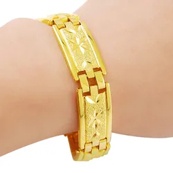 New Arrival 24k Gold Bracelet Classic Vintage Wristband Chain Bracelet Women Men Gold Color 24k Bracelet Luxury Jewelry