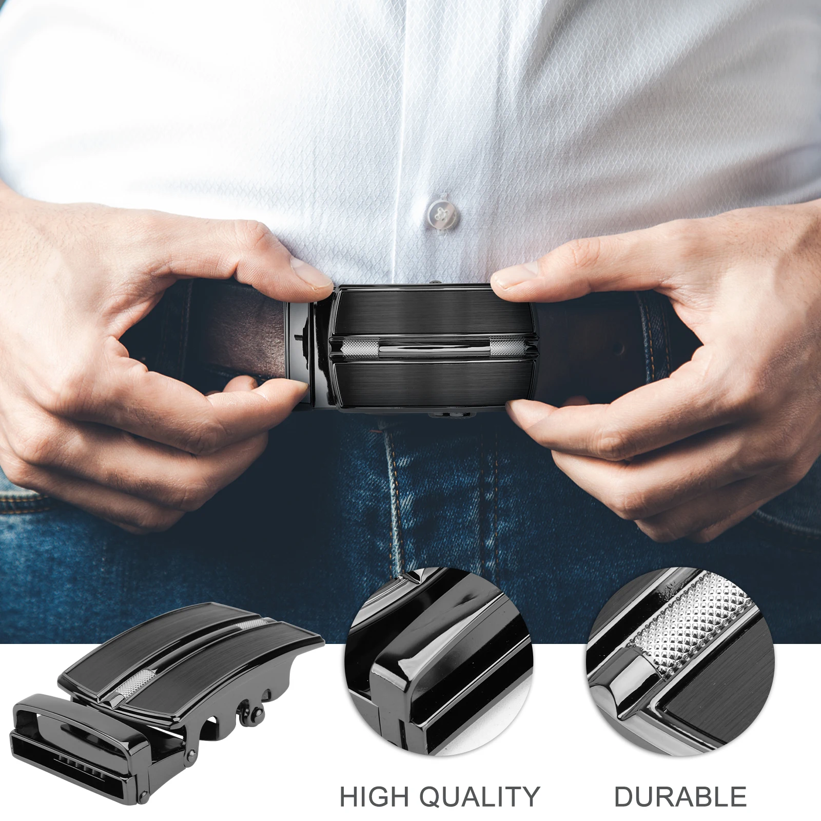 

Automatic Durable Fashion Men Alloy Automatic Belt Buckle Buckle Belt Fastener Practical Men Accessories