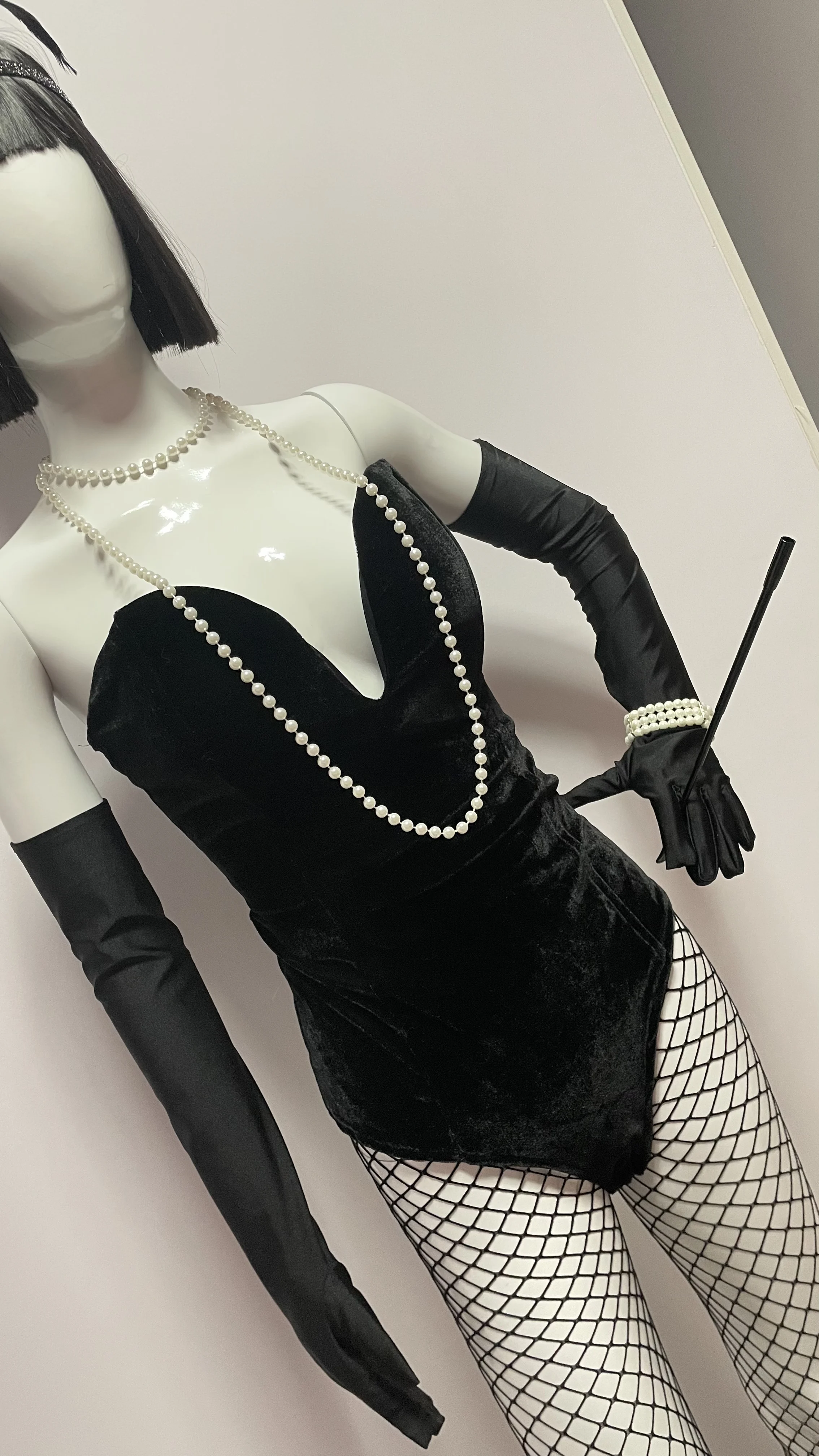 Nightclub Retro Gogo Dance Stage Costume Velvet Bodysuit Rave Outfit Leader Dancer Performance Clothes Pole Dancewear