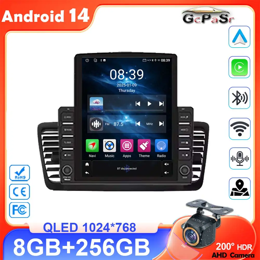 

QLED Android 14 для Subaru Outback 3 Legacy 4 2004 2005 2007 2008 2009 Автомобильный радиоприемник Мультимедийный видеоплеер GPS-навигация DVD 2Din