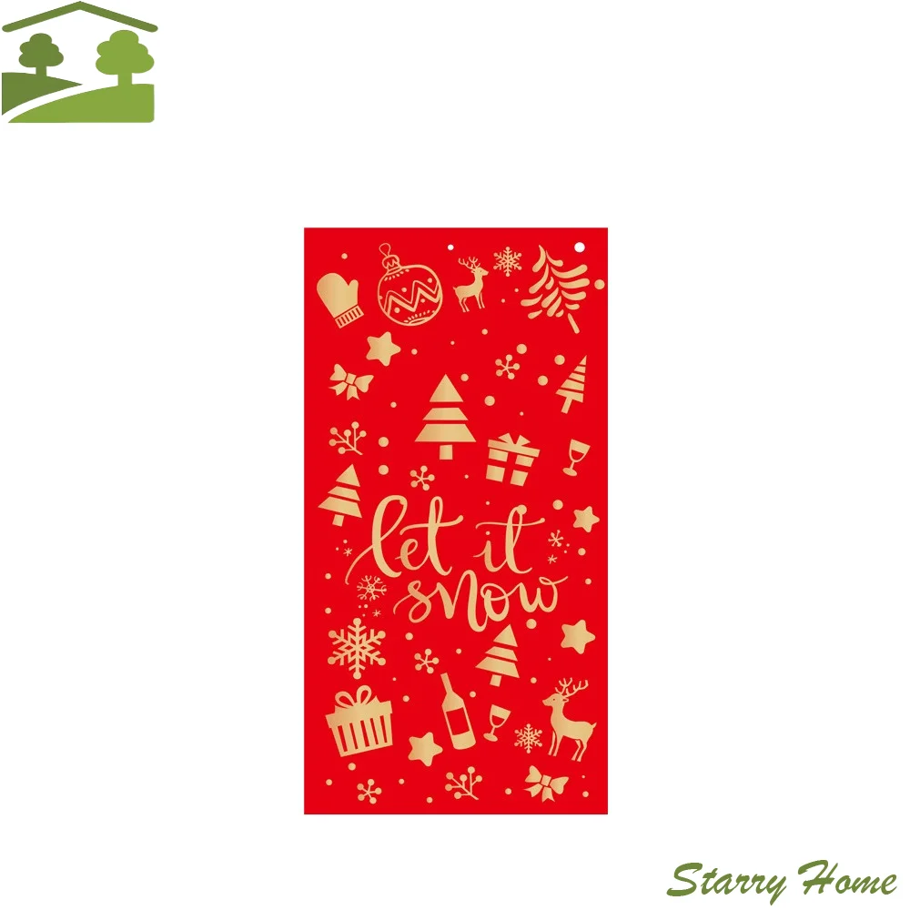 6PCS Xmas Tree Pattern Christmas Money Envelopes Rectangular Thickened Xmas Currency Envelopes Red Hot-stamped