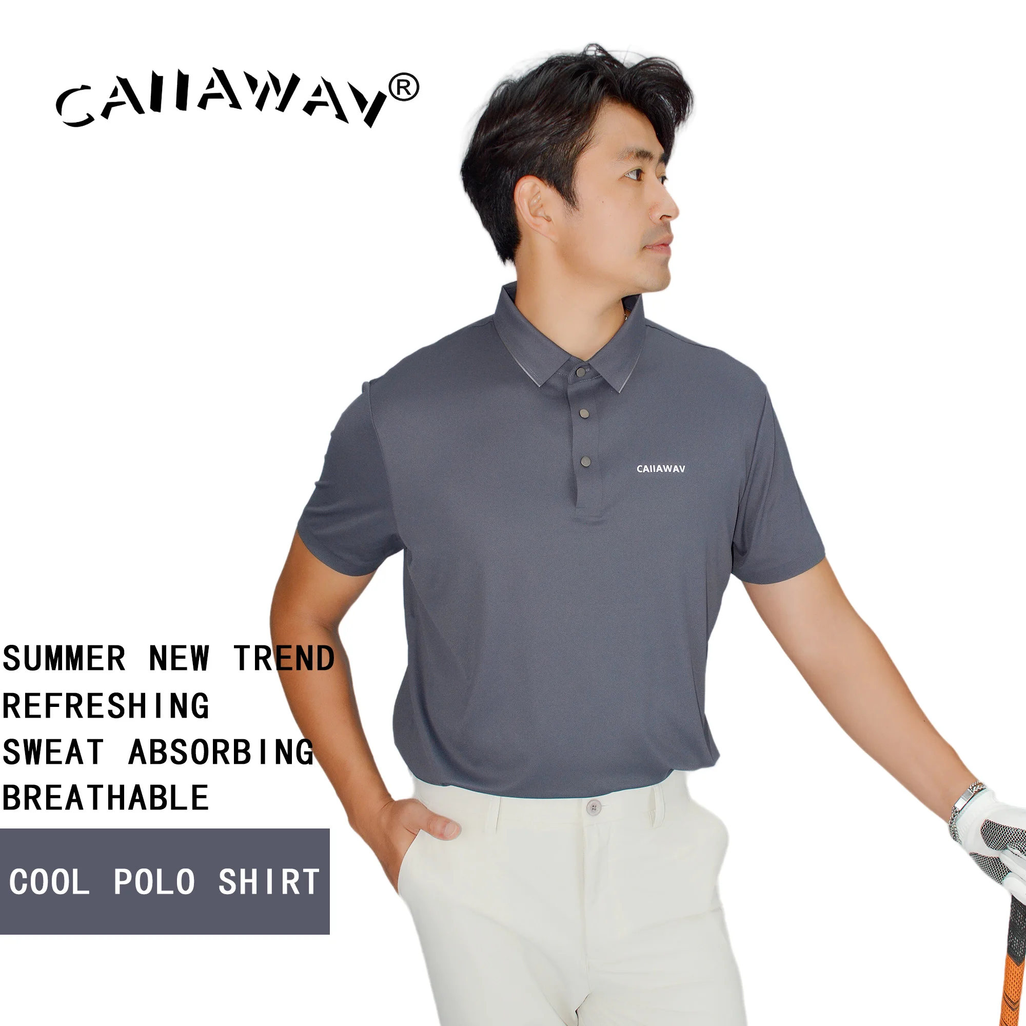 Caiiawav Golf T-Shirt Herren Sommers port Polos hirt Feuchtigkeit transport Golf Kurzarm