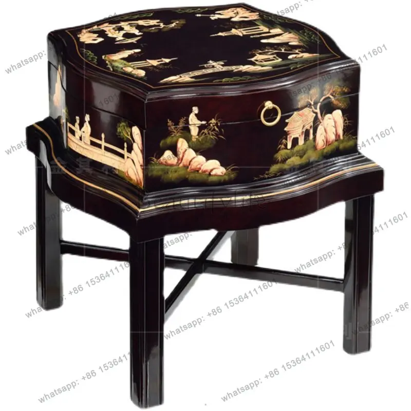 

Black painted edge few European neoclassical villa mansion living room square few