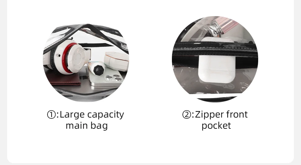 TINYAT Damen-Umhängetasche aus PVC-Material, transparent, wasserdicht, leicht, Umhängetasche, Konzert, Stadionveranstaltungen, Patry, Brusttasche – Detail 6