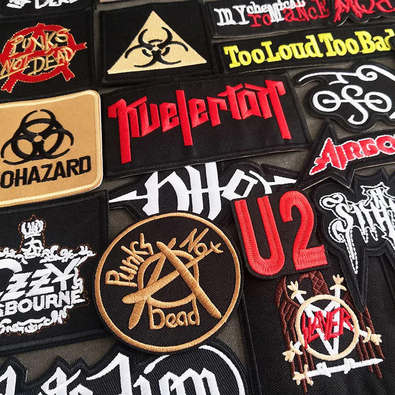 Rock Band Patches For Clothing Iron On Badges Embroidered Appliques Punk Music Stickers Jacket Jeans Stripes DIY Accessories