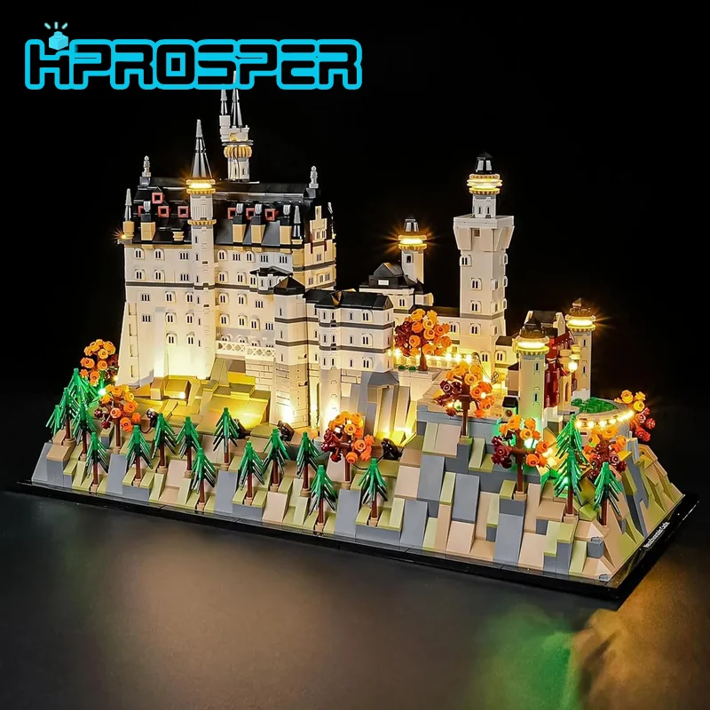 HPROSPER 5V LED Light (sem modelo) para Lego Architecture Neuschwanstein Castle 21063 Lâmpada decorativa com caixa de bateria