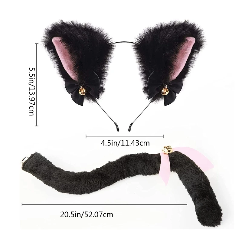 

2/3Pcs Animal for CAT Costume for Adults Plush for CAT Ears Headband Tails Punk Choker Animal Fancy Dress Accessories