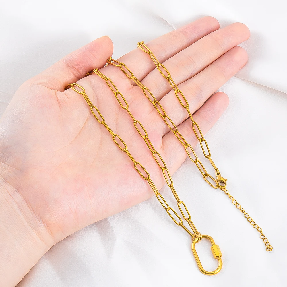 DIY 목걸이 팔찌 18K 골드 용광로 도금 미니멀리스트 스타일 재료에 대한 스테인레스 스틸 체인의 1pcs 수제 조립