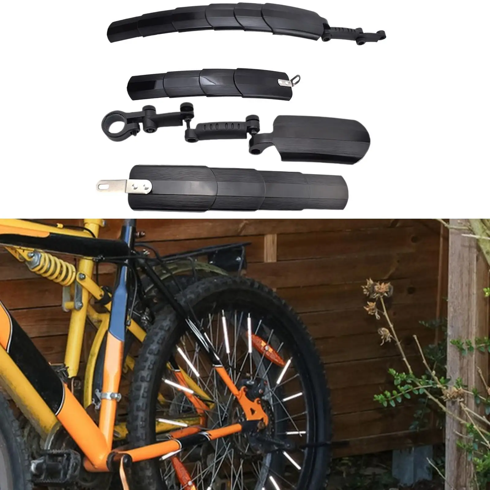 Bicycle Mud Guard Set Rainproof Tools Easy Installation Supplies Repair Bike Mudflap Telescopic for Mountain Bike Outdoor Sports