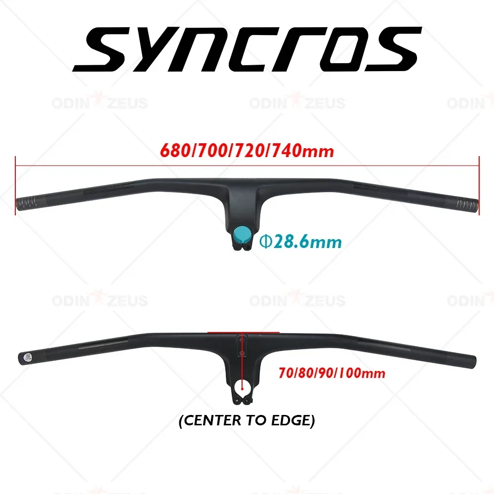 FRASER IC SL WC Four Color Syncros Carbon Fiber -20° MTB Bicycle  Integrated Handlebar With Stem 70/80/90/100mm Bike Accessories