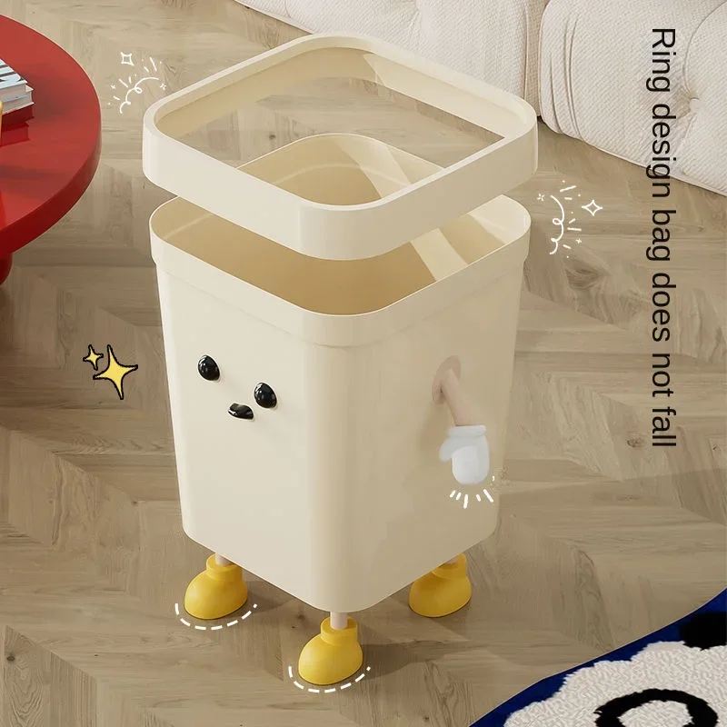 Cartoon cute creative trash can household high value living room kitchen garbage storage bucket bathroom bedroom wastebasket