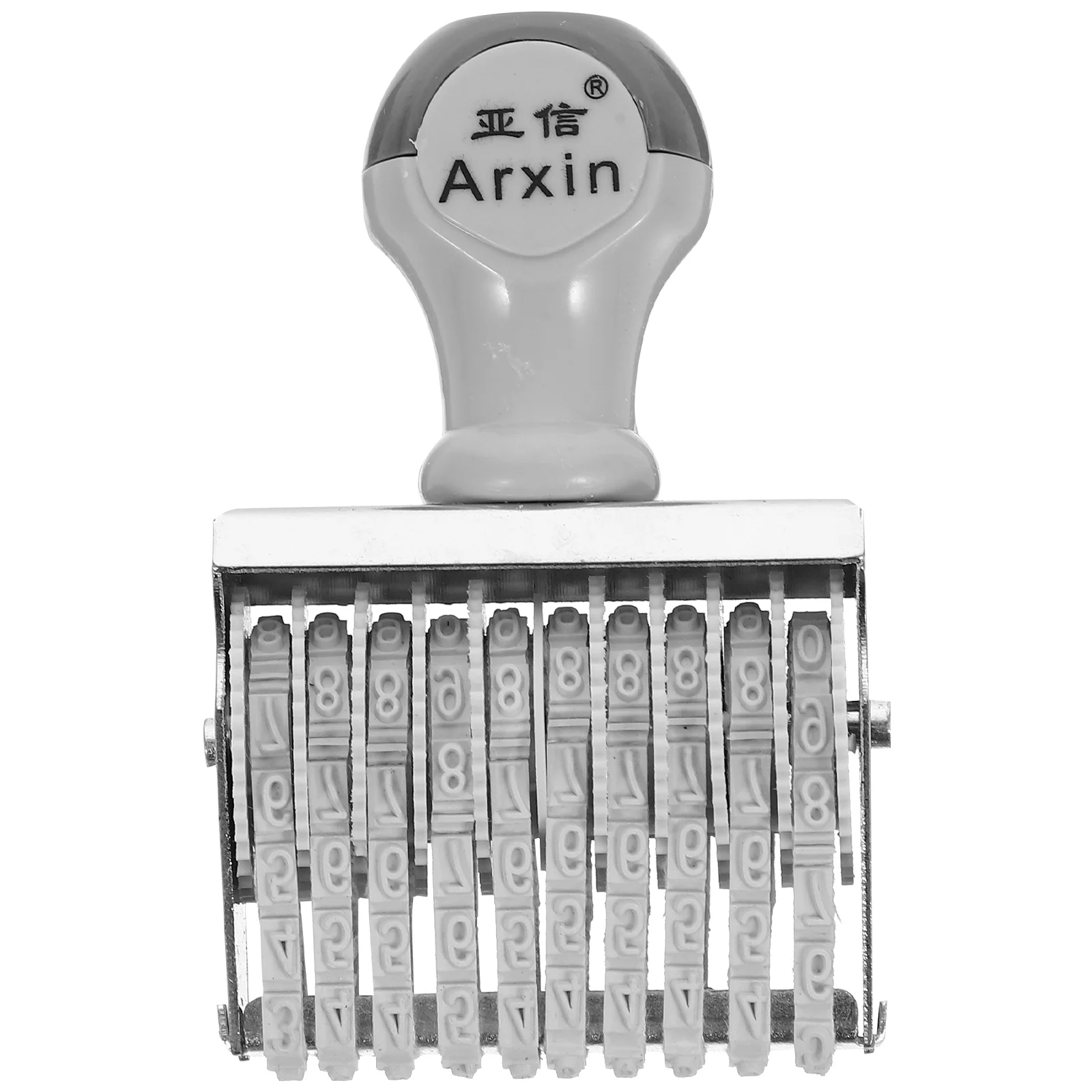 Borracha Data Stamp Office Supply, Handheld Stamper, Rolling Small File, Número Acessório