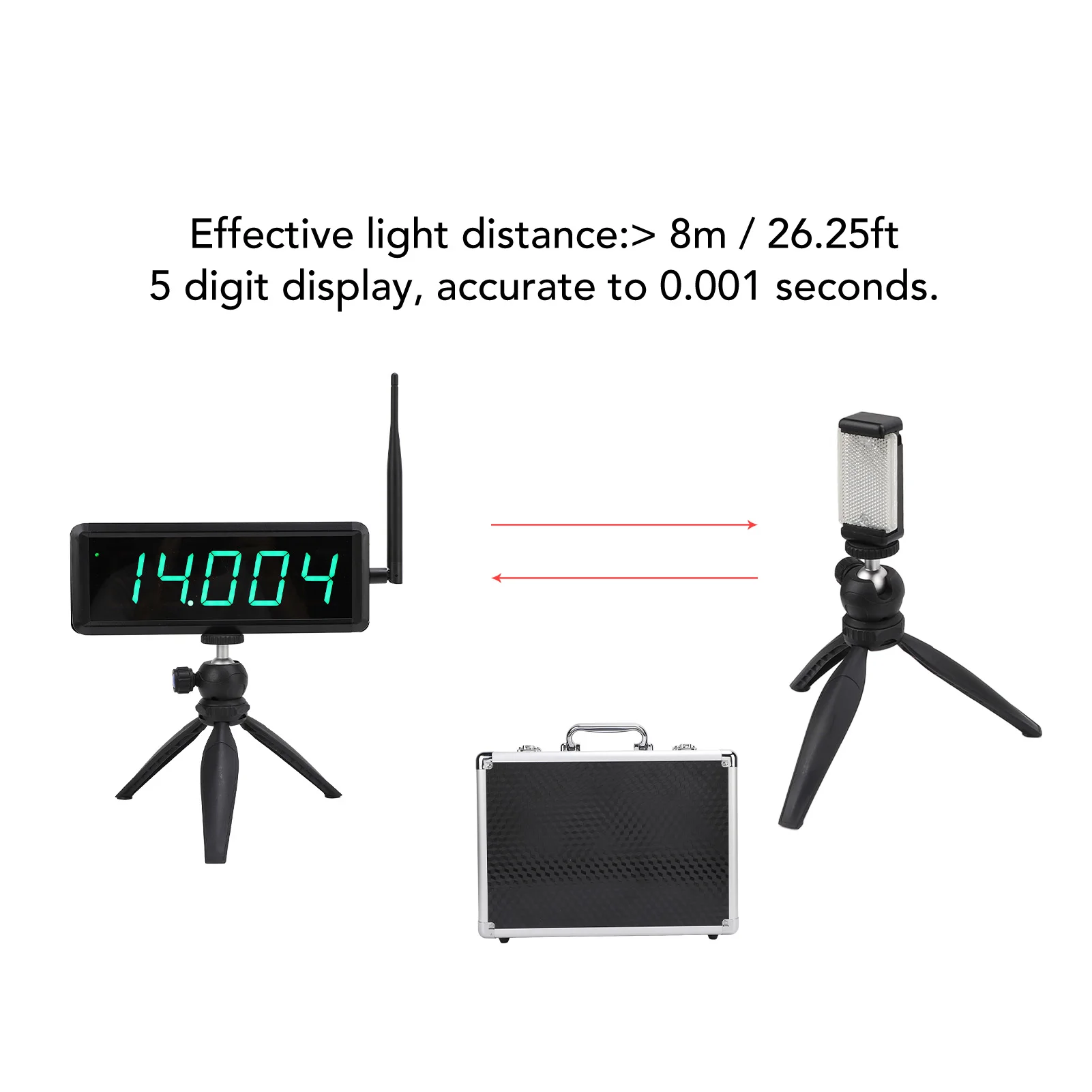 Track Field Timer Water Resistant Battery Powered Auto Reset Wireless Laser Timer 5 Digit Digital Display for Racing Training