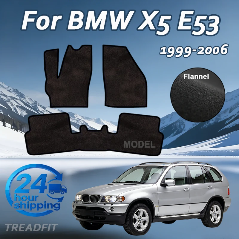 

Flannel Velour rugs set for BMW X5 E53 xDrive 4WD (1999-2006) -Black
