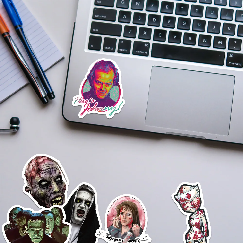 50/100pcs Mixed Horror Movie Thriller Character Stickers Car Guitar Luggage Suitcase Decals Sticker for Halloween Kids Toy