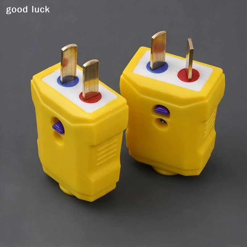 AnswerHeavy Duty Yellow 2 Prong Electric Plug Flame Retardant Shell Drop Resistant For Construction Home Repair