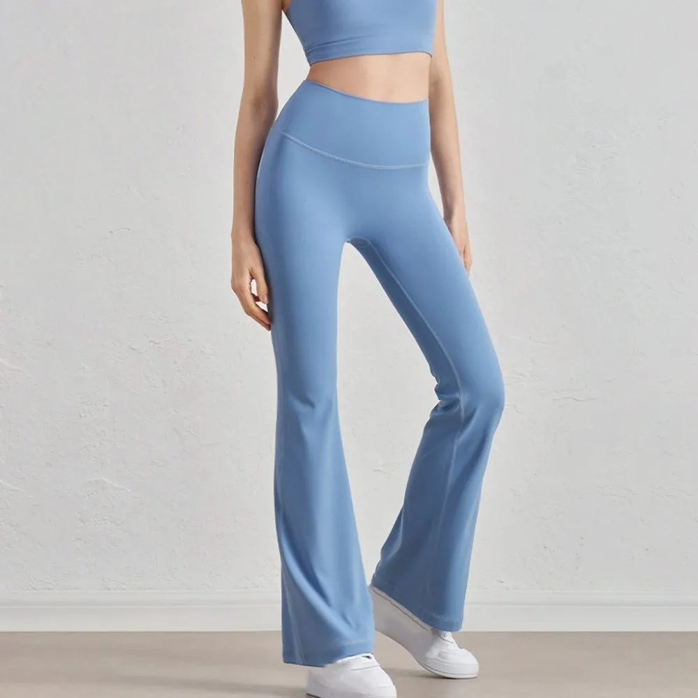 

Леггинсы с высокой талией, спортивные расклешенные брюки, эластичные широкие брюки для йоги, быстросохнущие, подтягивающие бедра, фитнес-брюки