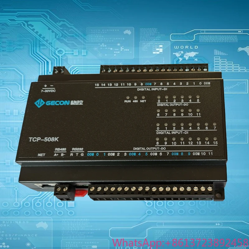 

Модуль контроллера Modbus с 12 релейными выходами, 16 дискретными входами, Ethernet RJ45 TCP / 508K