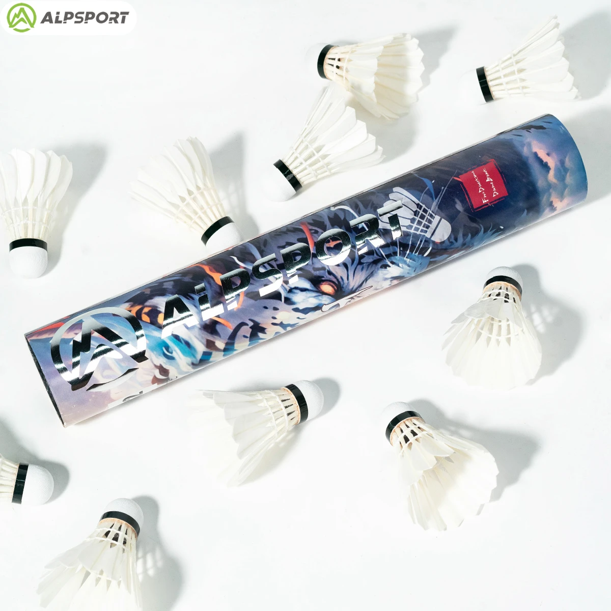 ALP SSS-02 12PCS/1 Bucket Professional Competition Grade White Duck Feather Badminton Durable Training Ball 77 Speed Shuttlecock