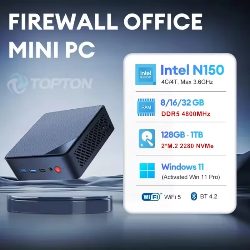 Topton Mini PC Intel N150 16GB DDR4 256GB NVMe