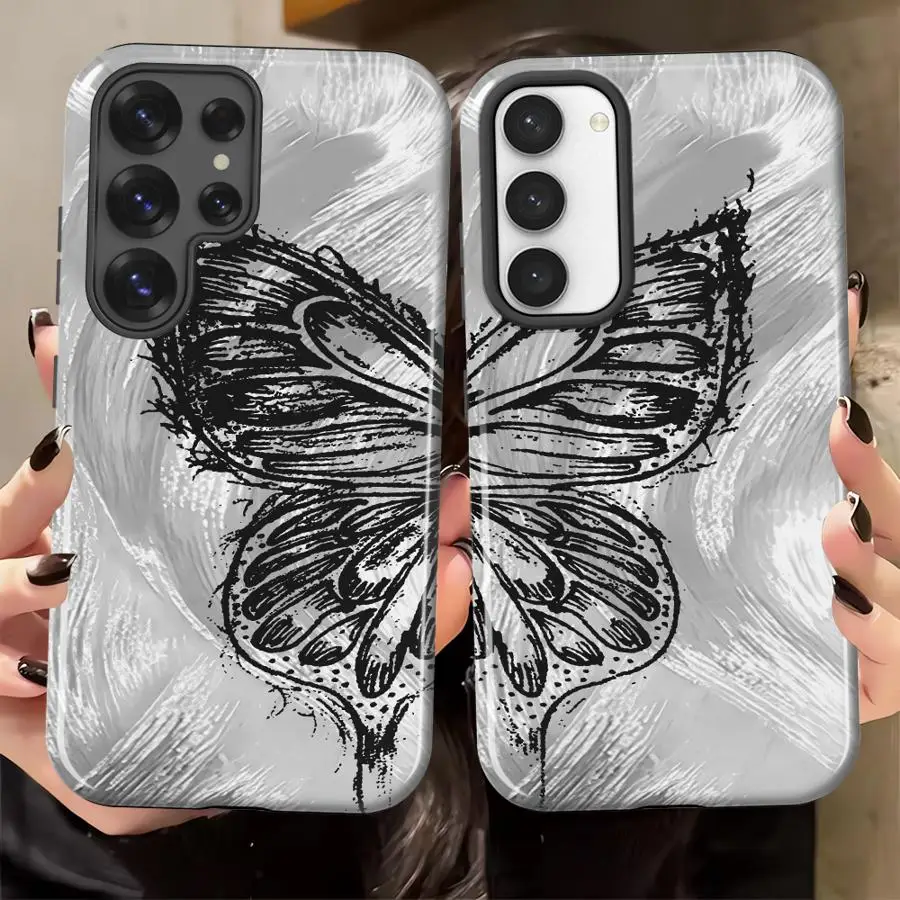 Phone Case for Samsung Galaxy S26 Ultra S25Ultra A56 A36 S24 Ultra A16 A26 S23 S20 FE Soft Cover Capa Art Beautiful Butterfly